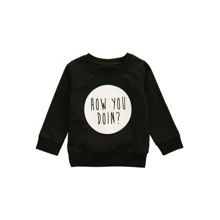 IZhansean Toddler Baby Boy Girl Long Sleeve Letter T-Shirt Sweatshirt Pullover Sweater Tops Fall Spring Outfits How You Doin 6-12 Months
IZhansean Toddler Baby Boy Girl Long Sleeve Letter T-Shirt Sweatshirt Pullover Sweater Tops Fall Spring Outfits How You Doin 6-12 Months