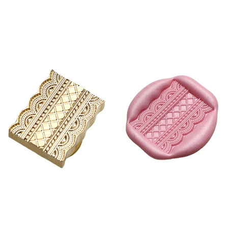 EDFRWWS Lace Series Stamp Head 3D Relief Enamel Wax Head for Wedding Card (Lace)