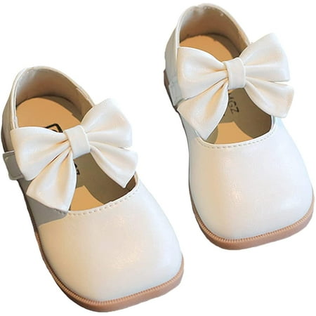 QWZNDZGR Toddler Little Girl Shoes Mary Jane Flat for Girl Party School Shoes