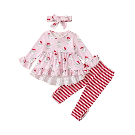 PDYLZWZY Christmas Kids Baby Girls Pants Suit Long Sleeve Santa Print Shirt Striped Pants Headband Clothes Pink 3-4 Years
PDYLZWZY Christmas Kids Baby Girls Pants Suit Long Sleeve Santa Print Shirt Striped Pants Headband Clothes Pink 3-4 Years