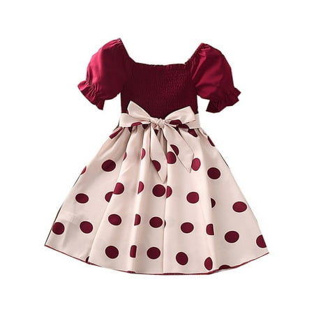 Girls Toddler Dresses Summer Dresses Polka Dot Splicing Short Sleeved Princess Dresses Evening Dresses Daily Wear For 3-4 Years
Girls Toddler Dresses Summer Dresses Polka Dot Splicing Short Sleeved Princess Dresses Evening Dresses Daily Wear For 3-4 Years