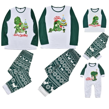 Christmas Family Pajamas Set Dinosaur Print Long Sleeve O-neck T-shirt+Snowflake Print Trousers/Romper
Christmas Family Pajamas Set Dinosaur Print Long Sleeve O-neck T-shirt+Snowflake Print Trousers/Romper