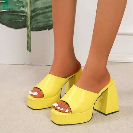 HIMIWAY Sandals Women Platform Sandals Fashion Women s Shoes Cross Open Toe Thick Soled Women s Slippers Slip Square Heel High-Heeled Sandals Yellow 41
HIMIWAY Sandals Women Platform Sandals Fashion Women s Shoes Cross Open Toe Thick Soled Women s Slippers Slip Square Heel High-Heeled Sandals Yellow 41