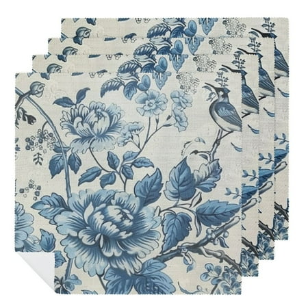 QCPP Spring Floral Birds Chinoiserie Flowers Decor Blue and White Plant Cloth Napkins Polyester Gift Home Decor Kitchen 6 PCS
QCPP Spring Floral Birds Chinoiserie Flowers Decor Blue and White Plant Cloth Napkins Polyester Gift Home Decor Kitchen 6 PCS
