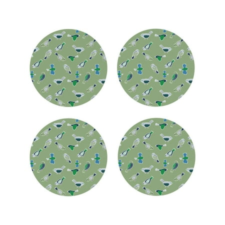 Leather Coasters Set of 4 - Cartoon Cute Bird Green Lightweight Non-Slip Drink Coasters for Desk Anti-Scalding Desk Cup Coasters for Office Table Decor Round Shape
Leather Coasters Set of 4 - Cartoon Cute Bird Green Lightweight Non-Slip Drink Coasters for Desk Anti-Scalding Desk Cup Coasters for Office Table Decor Round Shape