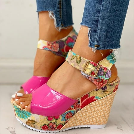Ykohkofe Women Fish Mouth Platform High Heels Wedge Sandal Lace Unpositioned Printing National Style Slope Sandals
Ykohkofe Women Fish Mouth Platform High Heels Wedge Sandal Lace Unpositioned Printing National Style Slope Sandals