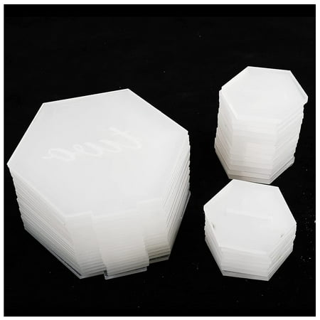 Clear Acrylic Hexagon Place Cards with Printed Calligraphy Number