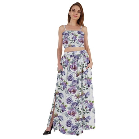 Bimba 2 Pcs Sexy Beach Party Wear Dress For Womens Printed Smocked Crop Top & Long Skirt CoordSet
Bimba 2 Pcs Sexy Beach Party Wear Dress For Womens Printed Smocked Crop Top & Long Skirt CoordSet