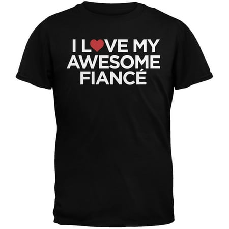 Valentine's Day - I Love My Awesome Fianc_ɬ© Black Adult T-Shirt