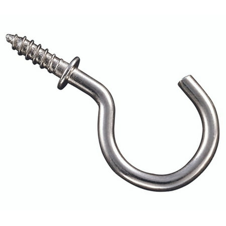 2pk National Hardware N119-730 Cup Hooks 1 Inch Satin Nickel 30 Pack