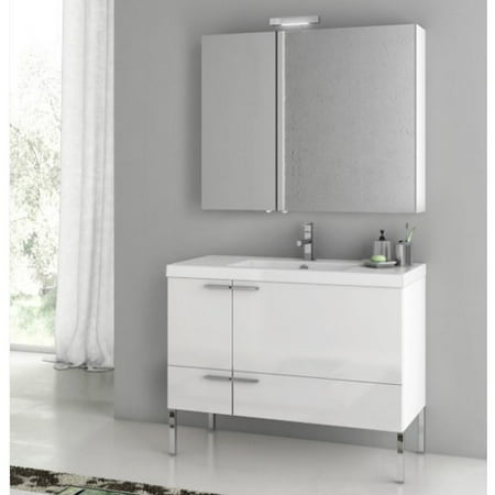 ACF by Nameeks ACF ANS15-GW New Space 39-in. Single Bathroom Vanity Set - Glossy White