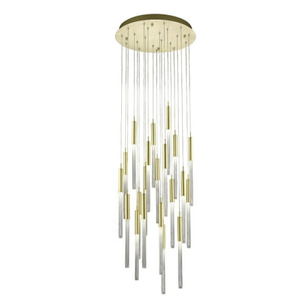 Pendants 21 Light Fixtures With Brushed Brass Finish G9 Bulb Type 22 73.5 Watts
Pendants 21 Light Fixtures With Brushed Brass Finish G9 Bulb Type 22 73.5 Watts