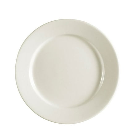 Rolled Edge Plate 9-3/4 Dia. X 1 H Stoneware American White 16 packs