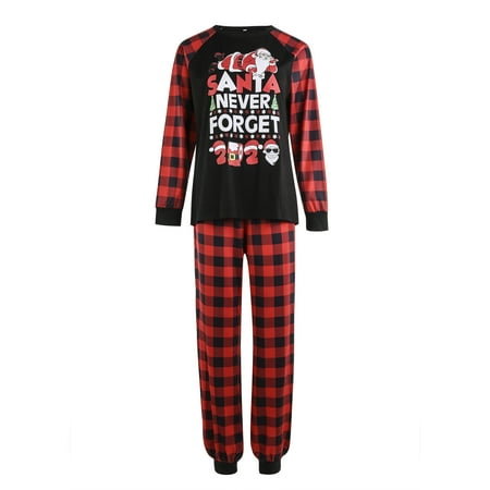 Huakaishijie Christmas Family Parent-child Pajamas Plaid Letter Cartoon Print Elastic Tops + Plaid Trousers Home Clothes Set
Huakaishijie Christmas Family Parent-child Pajamas Plaid Letter Cartoon Print Elastic Tops + Plaid Trousers Home Clothes Set