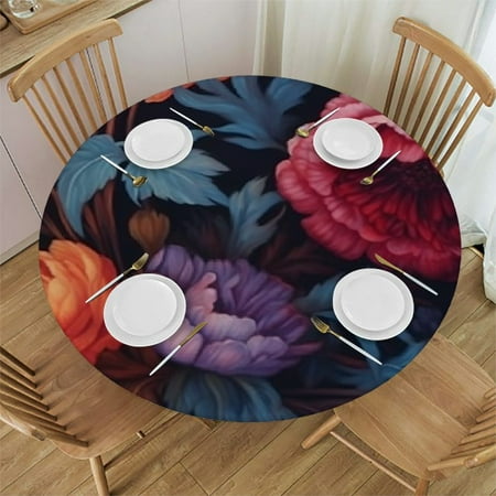Floral Roses Peonies Flowers Round Fitted Tablecloth with Elastic Edge Waterproof Wipeable Round Table
Floral Roses Peonies Flowers Round Fitted Tablecloth with Elastic Edge Waterproof Wipeable Round Table
