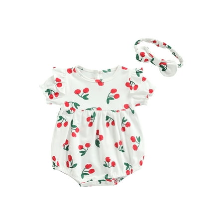 Calsunbaby Toddler Baby Girls Cherry Print Short Sleeve Romper with Headband Summer Jumpsuit Outfits White 18-24 Months
Calsunbaby Toddler Baby Girls Cherry Print Short Sleeve Romper with Headband Summer Jumpsuit Outfits White 18-24 Months