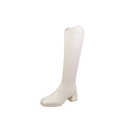 Eloshman Women Non-slip Block Booties Driving Breathable Chunky Winter Knee High Shoes Fashion Waterproof Calf Boot Beige 7
Eloshman Women Non-slip Block Booties Driving Breathable Chunky Winter Knee High Shoes Fashion Waterproof Calf Boot Beige 7