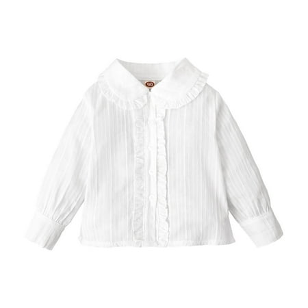 3T Baby Girls Clothes 4T Girls T-shirt Tops Ruffle Collar Toddler Girls Long Sleeve Lapel Shirt Top White Shirt Tops
3T Baby Girls Clothes 4T Girls T-shirt Tops Ruffle Collar Toddler Girls Long Sleeve Lapel Shirt Top White Shirt Tops
