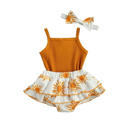 Binpure Baby Girls Outfit Solid Color Sleeveless Suspender Romper Printing Short Skirt Headwear
Binpure Baby Girls Outfit Solid Color Sleeveless Suspender Romper Printing Short Skirt Headwear