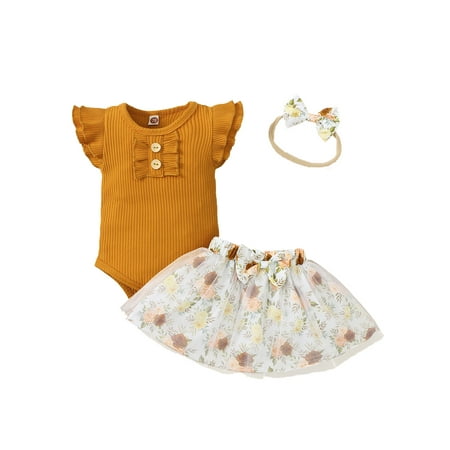 Baby Girls 3pcs Outfits Round Neck Bodysuit And Floral Pattern Skirt And Decorative Headband
Baby Girls 3pcs Outfits Round Neck Bodysuit And Floral Pattern Skirt And Decorative Headband