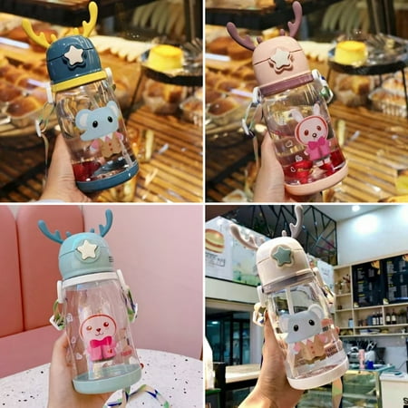 Hariumiu Kitchen 600ml/21oz Sport Water Bottle Lovely Antlers Large Capacity Portable Clear Straw Bottle Student Water Cup for Outdoor
Hariumiu Kitchen 600ml/21oz Sport Water Bottle Lovely Antlers Large Capacity Portable Clear Straw Bottle Student Water Cup for Outdoor
