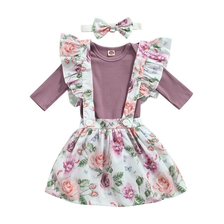 Nokpsedcb 3PCS Toddler Infant Baby Girl O-Neck Long Sleeve Romper Flower Suspender Skirt Purple 0-6 Months
Nokpsedcb 3PCS Toddler Infant Baby Girl O-Neck Long Sleeve Romper Flower Suspender Skirt Purple 0-6 Months
