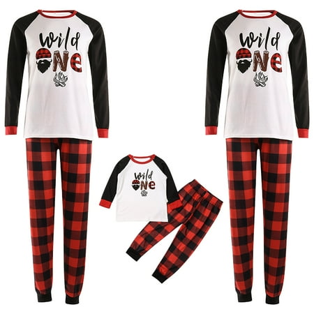 Carolilly Carolilly Family Pajamas for Family Long Sleeve Crewneck Wild One Tee Shirt Red Plaid Pants Xmas Parent-Child Sleepwear Outfit PJs
Carolilly Carolilly Family Pajamas for Family Long Sleeve Crewneck Wild One Tee Shirt Red Plaid Pants Xmas Parent-Child Sleepwear Outfit PJs
