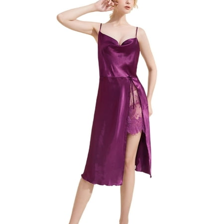 Niuer Women Nightgowns Satin Slip Chemise Silk Sleepwear Soft Sleep Dress Sleeveless Lingerie Dark Purple XL
Niuer Women Nightgowns Satin Slip Chemise Silk Sleepwear Soft Sleep Dress Sleeveless Lingerie Dark Purple XL
