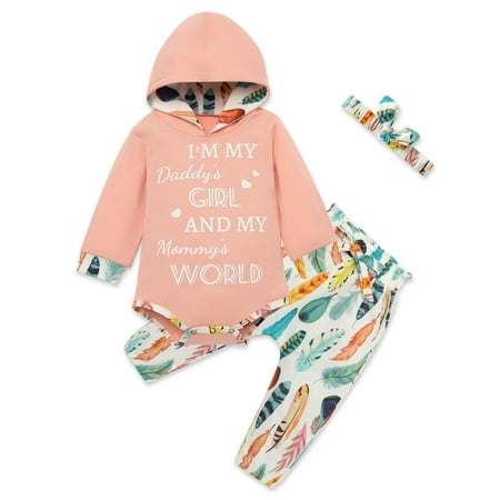 0-12M Infant Girl Hoodie Bodysuit Tops + Long Pants + Headband Newborn 3Pcs Outfits Set
0-12M Infant Girl Hoodie Bodysuit Tops + Long Pants + Headband Newborn 3Pcs Outfits Set