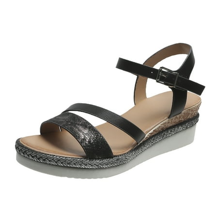nsendm Womens Slides Sandals Cute Ladies Sandals Wedge Heel Platform Fashion Casual Women s Shoes Wide Width Sandals Sandal Black 7.5
nsendm Womens Slides Sandals Cute Ladies Sandals Wedge Heel Platform Fashion Casual Women s Shoes Wide Width Sandals Sandal Black 7.5
