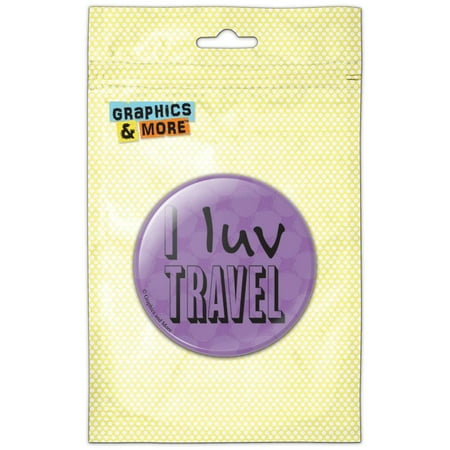 I Luv Love Travel Purple Refrigerator Button Magnet