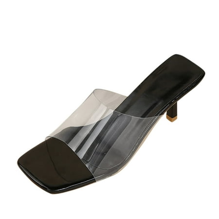 TOYFUNNY Womens Sexy Fish Mouth High Heel Pvc Sandals