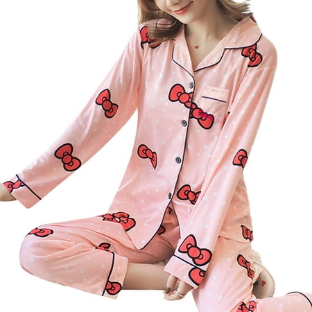 Sofullue Womens Pajamas Set Kawaii Cartoon Printed Long Sleeve Sleepwear Button Down Notc
Sofullue Womens Pajamas Set Kawaii Cartoon Printed Long Sleeve Sleepwear Button Down Notc