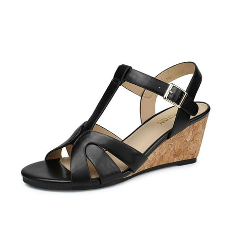 SHIBEVER Summer Wedge Heel Sandals for Women Open Toe Ankle Strap Roman Comfort Shoes Black
SHIBEVER Summer Wedge Heel Sandals for Women Open Toe Ankle Strap Roman Comfort Shoes Black
