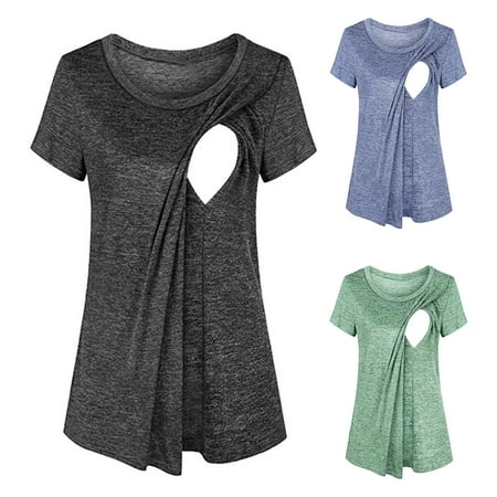 Tejiojio Maternity/Labor/Nursing Clothing Clearance Maternity O-Neck Solid Short Sleeve Breast-Feeding Pregnant Woman Nursing Blouse
Tejiojio Maternity/Labor/Nursing Clothing Clearance Maternity O-Neck Solid Short Sleeve Breast-Feeding Pregnant Woman Nursing Blouse