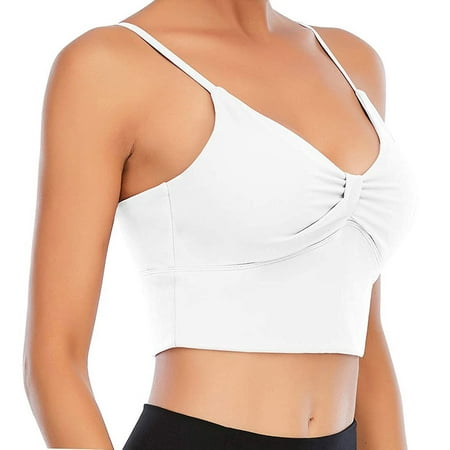 

QWERTYU Knot Bralettes for Women Wirefree Comfort Longline Sports Bra Fitness Workout XL