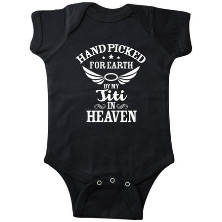 Inktastic Handpicked for Earth By My Titi in Heaven with Angel Wings Gift Baby Boy or Baby Girl Bodysuit
Inktastic Handpicked for Earth By My Titi in Heaven with Angel Wings Gift Baby Boy or Baby Girl Bodysuit