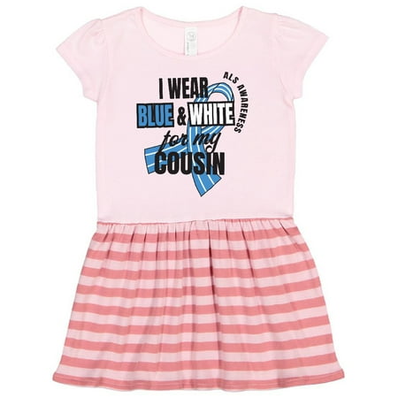 Inktastic I Wear Blue and White For My Cousin ALS Awareness Gift Toddler Girl Dress
Inktastic I Wear Blue and White For My Cousin ALS Awareness Gift Toddler Girl Dress