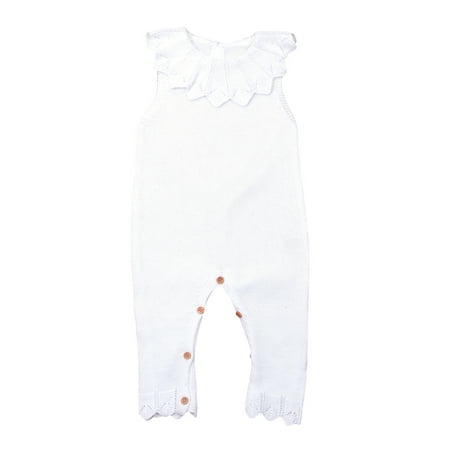 Peyakidsaa Toodler Baby Girls Sleeveless Romper Solid Color Ruffle Neck Knitted Jumpsuit
Peyakidsaa Toodler Baby Girls Sleeveless Romper Solid Color Ruffle Neck Knitted Jumpsuit