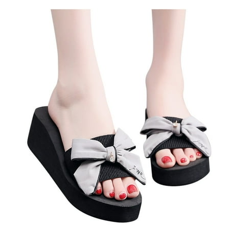 Aayomet Womens House Slippers Women Thick Bow Slippers Wedge Non-slip Heel Girls Casual Heel Women s slipper Grey 8.5
Aayomet Womens House Slippers Women Thick Bow Slippers Wedge Non-slip Heel Girls Casual Heel Women s slipper Grey 8.5