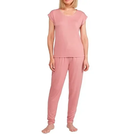 Badgley Mischka Women s 2-piece Lounge Set Pajama Sleepwear (Pink Medium)