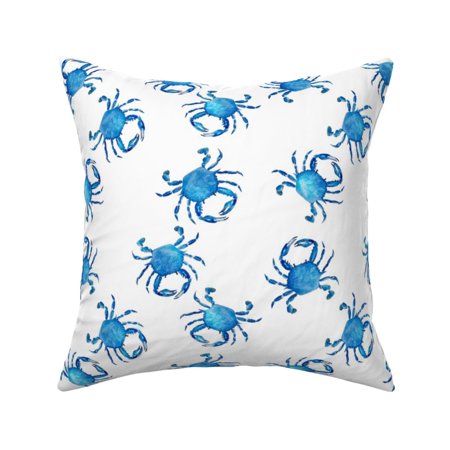 Crab Beach Nautical Summer Sea Throw Pillow Cover w Optional Insert by Roostery