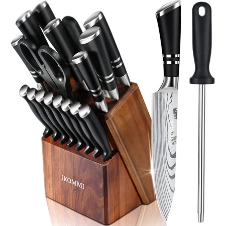 Kitchen Knife Set with Block 23 Piece German High Carbon Stainless Steel Full Tang Hammered Chef Knife Sets for Kitchen with Sharpening Steel
Kitchen Knife Set with Block 23 Piece German High Carbon Stainless Steel Full Tang Hammered Chef Knife Sets for Kitchen with Sharpening Steel