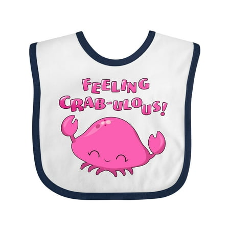 Inktastic Feeling Crab-ulous!- Cute Pink Crab Gift Baby Boy or Baby Girl Bib
