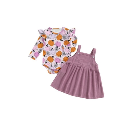 Taoocy Toddler Baby Girl Halloween Outfit Long Sleeve Romper with Overall Dress and Headband Set
Taoocy Toddler Baby Girl Halloween Outfit Long Sleeve Romper with Overall Dress and Headband Set