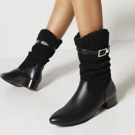 Tdoqot Womens Thigh High Boots- Warm Chunky Heel Christmas Gifts Low-heeled Women s Mid Calf Boots Black 42
Tdoqot Womens Thigh High Boots- Warm Chunky Heel Christmas Gifts Low-heeled Women s Mid Calf Boots Black 42