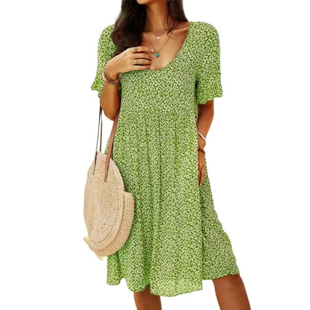 Wrcnote Women Short Sleeve Sleepwear T-shirts Dress Nightwear Loose Nightgowns Floral Print Casual Lounge Swing Dress
Wrcnote Women Short Sleeve Sleepwear T-shirts Dress Nightwear Loose Nightgowns Floral Print Casual Lounge Swing Dress