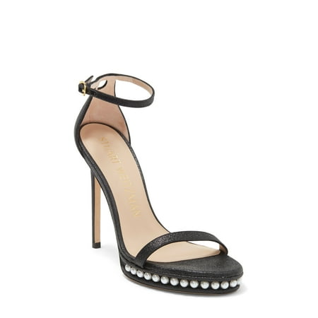 STUART WEITZMAN Womens Black Faux Pearl Embellishment Cushioned Glitter Ankle Strap Nudist Disco Round Toe Stiletto Buckle Dress Heeled Sandal 7.5
STUART WEITZMAN Womens Black Faux Pearl Embellishment Cushioned Glitter Ankle Strap Nudist Disco Round Toe Stiletto Buckle Dress Heeled Sandal 7.5