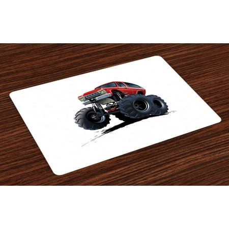 Truck Placemats Set of 4 Extreme Off Road Vehicle Cartoon Style Monster Truck Motorsports Illustration Washable Fabric Place Mats for Dining Room Kitchen Table Decor Night Blue Red by Ambesonne
Truck Placemats Set of 4 Extreme Off Road Vehicle Cartoon Style Monster Truck Motorsports Illustration Washable Fabric Place Mats for Dining Room Kitchen Table Decor Night Blue Red by Ambesonne