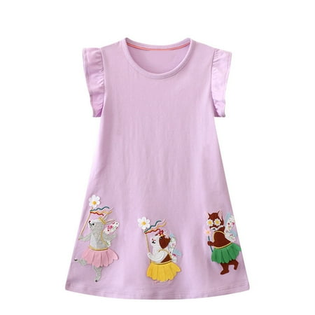 Dresses For Girls Kids Baby New Girls Short Sleeved Knitting Cotton Dress Casual Style Summer Dress Summer Clothing